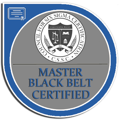 Master Black Belt Certified, Council for Six Sigma Certification